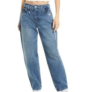 Good American 90s Straight Jeans Blue Distressed Denim Women's Size 2 Waist 26‎
